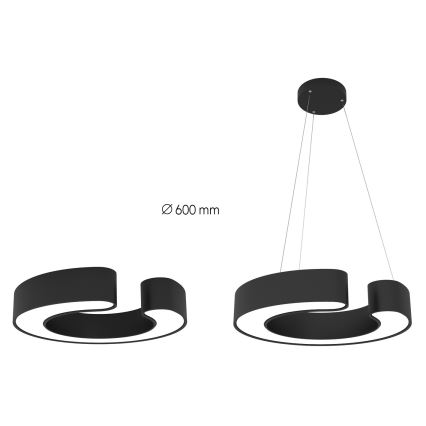 Immax NEO 7134 - LED SMART Πολύφωτο dimming με συρματόσχοινο CÉČKO LED/43W/230V + τηλεχειριστήριο 60 cm Tuya ZigBee