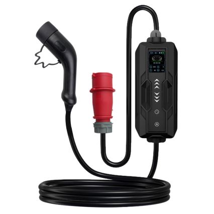 Immax - Φορητός σταθμός φόρτισης EV για ηλεκτροκίνητα οχήματα AC Type 2 16A/380V 11kW + πρίζα 230V, 3,7kW 5m + θήκη