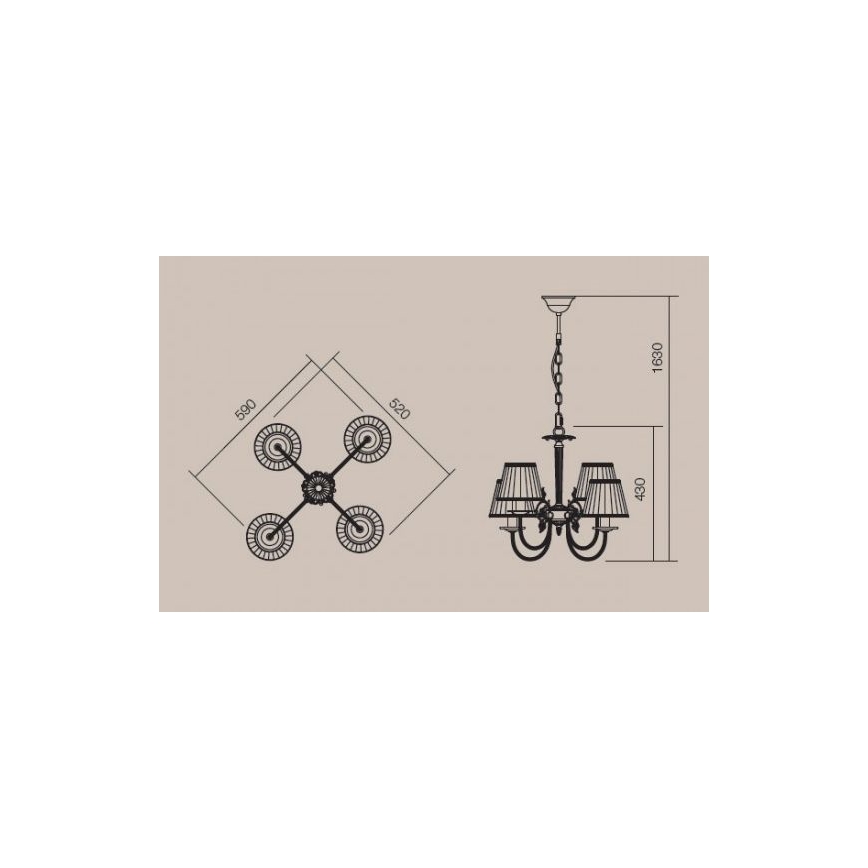 Incanti 02-657 - Πολύφωτο με αλυσίδα ILARIA 4xE14/28W/230V