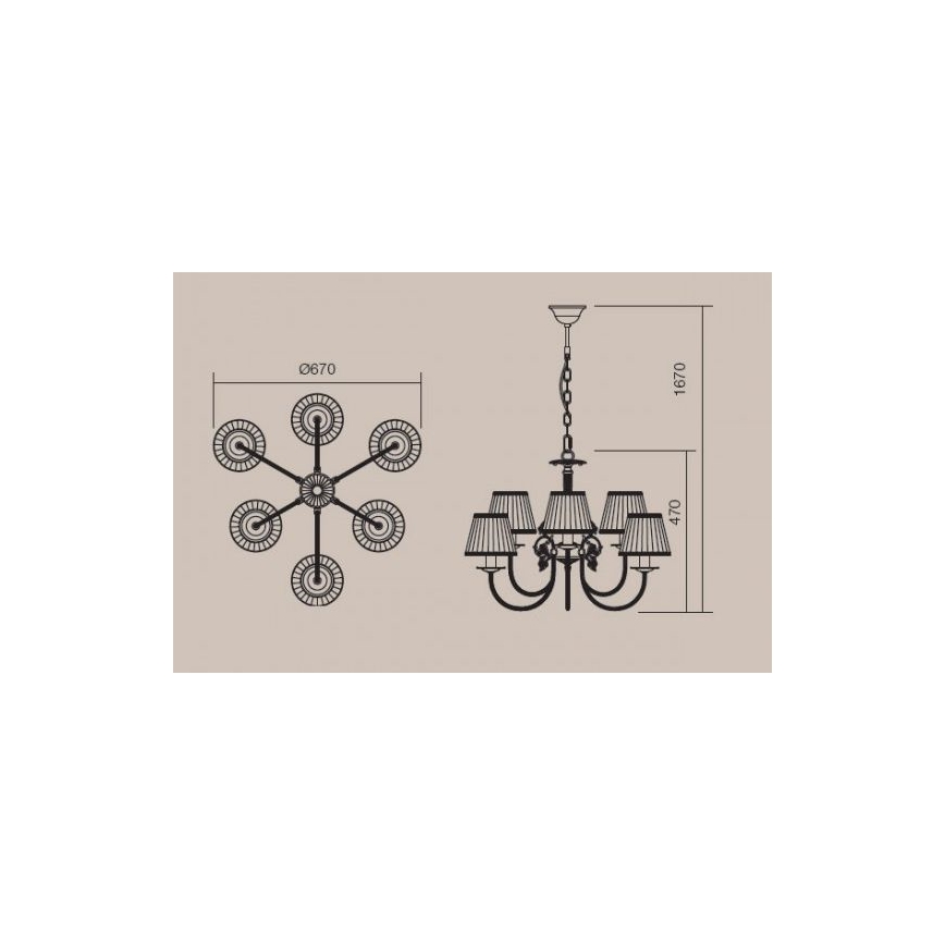 Incanti 02-658 - Πολύφωτο με αλυσίδα ILARIA 6xE14/28W/230V