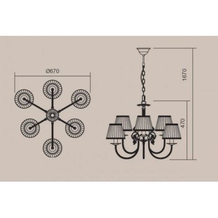 Incanti 02-658 - Πολύφωτο με αλυσίδα ILARIA 6xE14/28W/230V