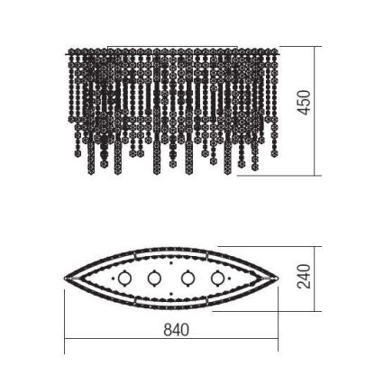 Incanti ITV CLOV4 10 60 - Επιφανειακό κρεμαστό κρυστάλλινο πολύφωτο TREVI 4xGU10/50W/230V