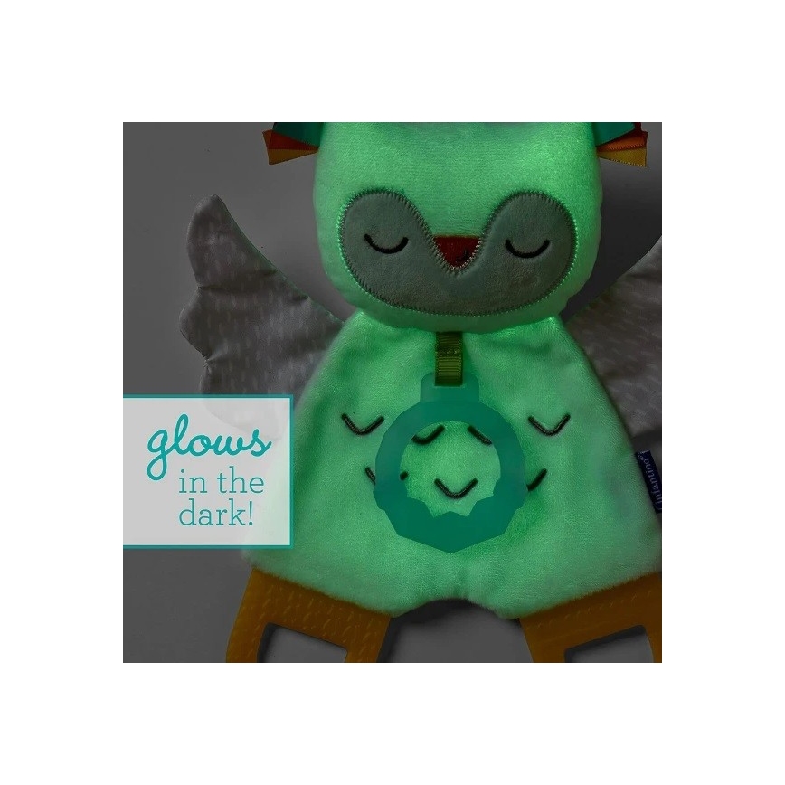 Infantino -  Μασητικό-πανάκι παρηγοριάς Glow-In-The-Dark Owl