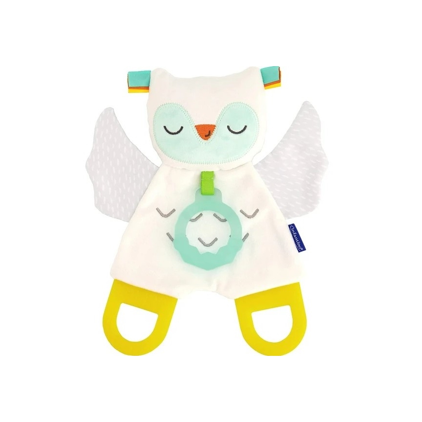 Infantino -  Μασητικό-πανάκι παρηγοριάς Glow-In-The-Dark Owl