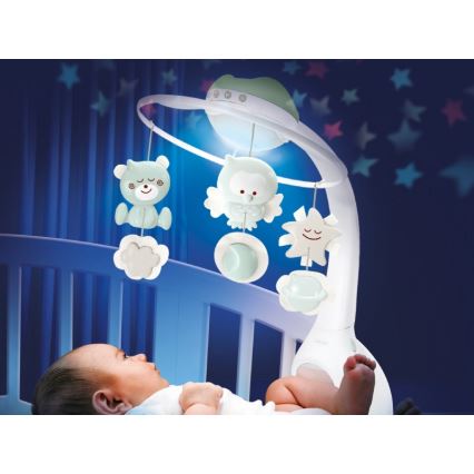 Infantino - Μόμπιλε κούνιας με μελωδία και projector 3σε1 3xAAA πράσινο