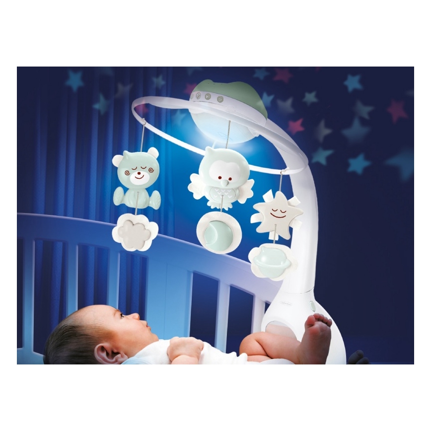 Infantino - Μόμπιλε κούνιας με μελωδία και projector 3σε1 3xAAA πράσινο