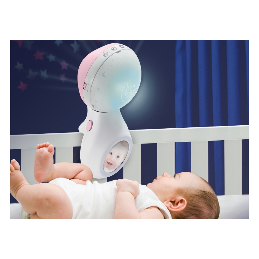 Infantino - Μόμπιλε κούνιας με μελωδία και projector 3σε1 3xAAA ροζ