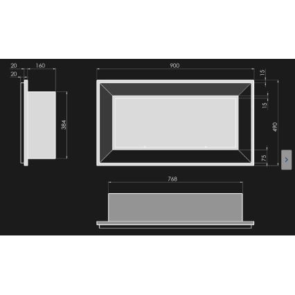 InFire - Built-in Τζάκι BIO 49x90 cm 3kW μαύρο