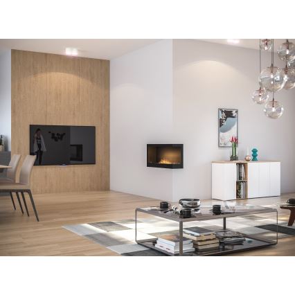 InFire - Corner Τζάκι BIO 45x90 cm 3kW μαύρο