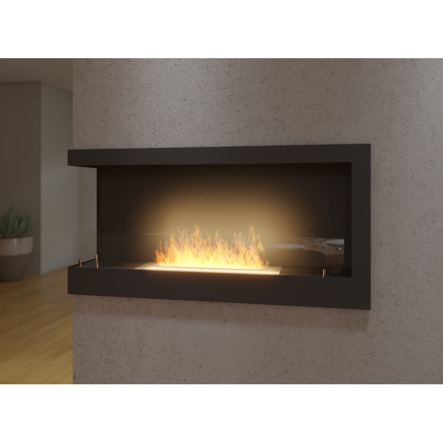 InFire - Corner Τζάκι BIO 45x90 cm 3kW μαύρο