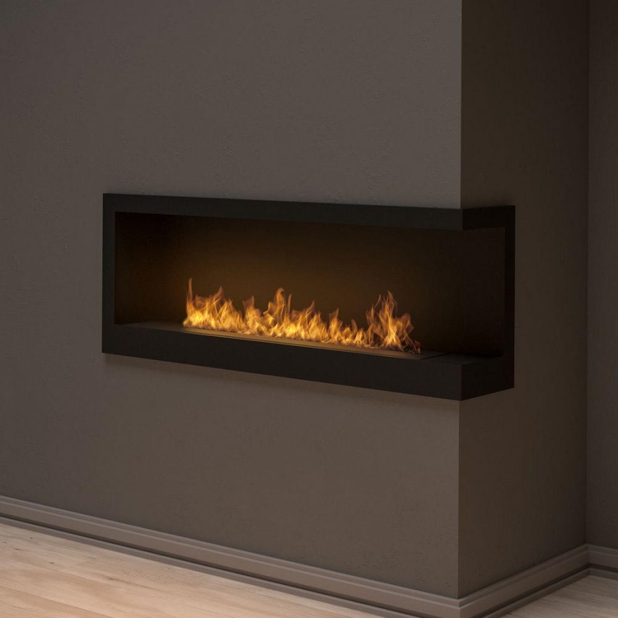 InFire - Corner Τζάκι BIO 45x120 cm 3kW μαύρο