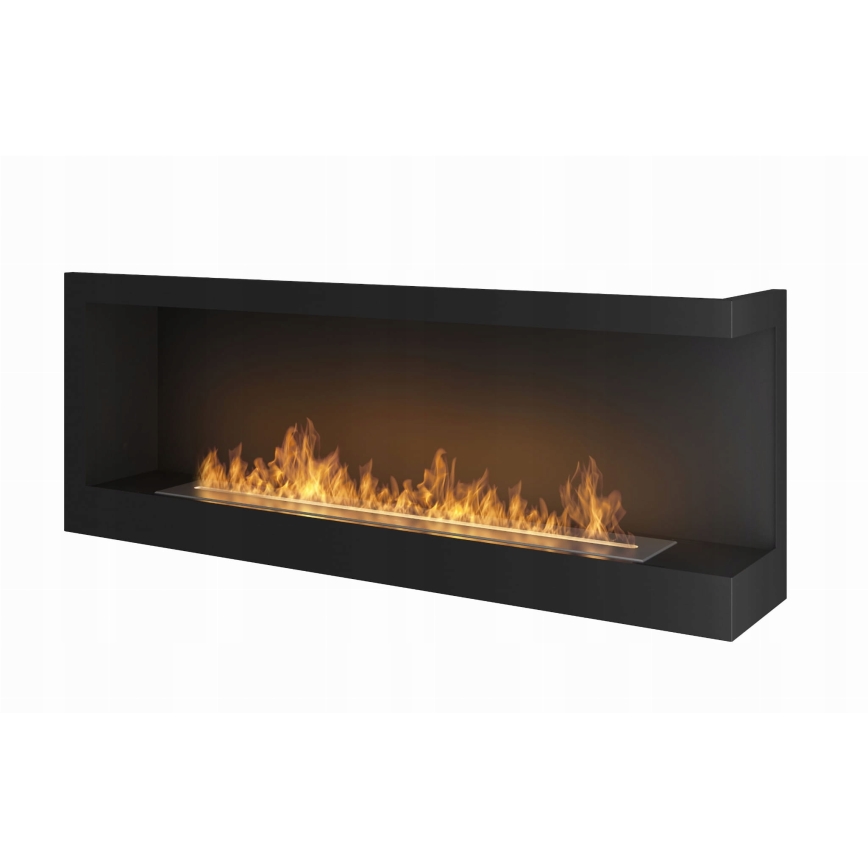InFire - Corner Τζάκι BIO 45x120 cm 3kW μαύρο