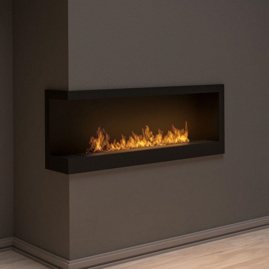 InFire - Corner Τζάκι BIO 45x120 cm 3kW μαύρο