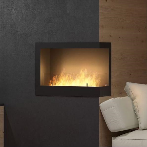 InFire - Corner Τζάκι BIO 45x60 cm 3kW μαύρο