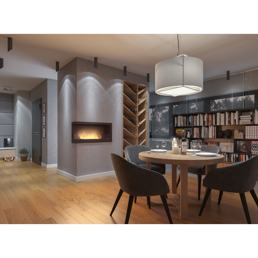 InFire - Corner Τζάκι BIO 45x90 cm 3kW μαύρο