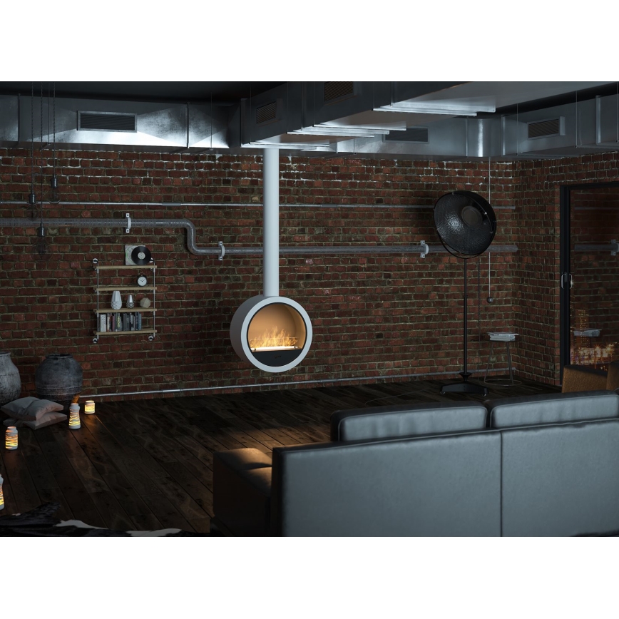 InFire - Κρεμαστό τζάκι Βιοαιθανόλης BIO δ. 70 cm 3kW λευκό