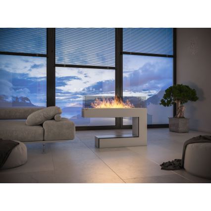 InFire - Τζάκι Βιοαιθανόλης BIO 110x85,5 cm 3kW λευκό