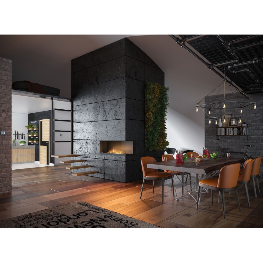 InFire -Γωνιακό τζάκι βιοαιθανόλης BIO 110x45 cm 3kW μαύρο