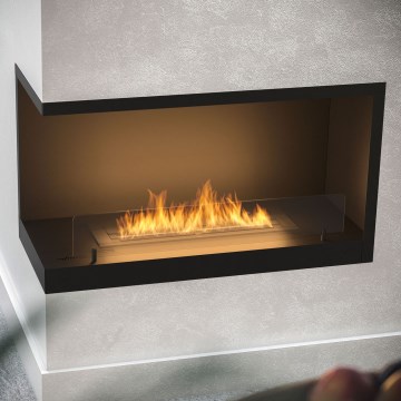 InFire - Γωνιακό τζάκι Βιοαιθανόλης  BIO 80x45 cm 3kW μαύρο