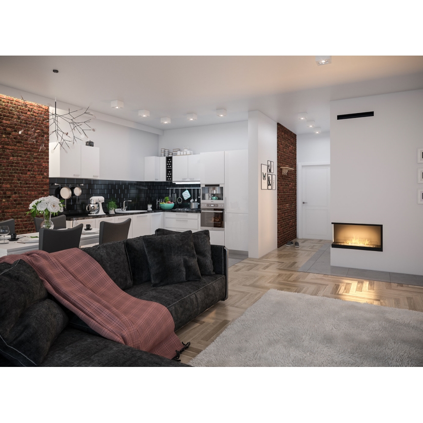 InFire - Γωνιακό τζάκι Βιοαιθανόλης  BIO 80x45 cm 3kW μαύρο