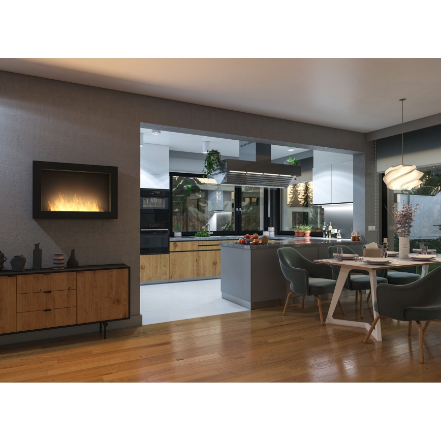 InFire - Επιτοίχιο τζάκι βιοαιθανόλης BIO 80x56 cm 3kW μαύρο