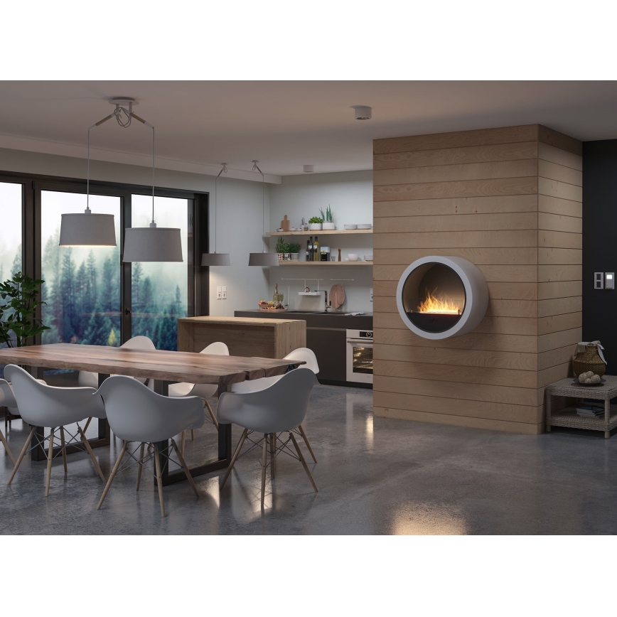 InFire - Επιτοίχιο τζάκι Βιοαιθανόλης BIO δ. 70 cm 3kW λευκό