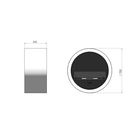 InFire - Επιτοίχιο τζάκι Βιοαιθανόλης BIO δ. 70 cm 3kW λευκό