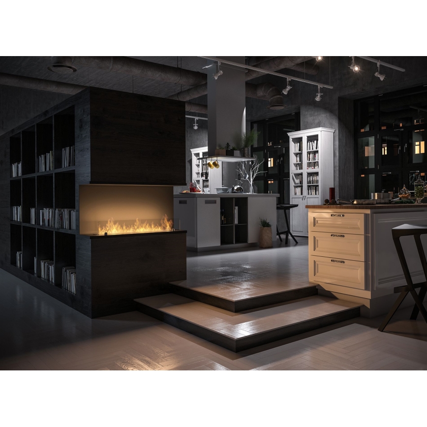 InFire - Εντοιχιζόμενο τζάκι Βιοαιθανόλης BIO 100x50 cm 3kW μαύρο