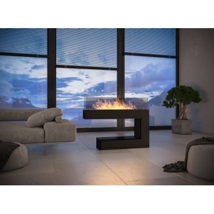 InFire - Βιοτζάκι 110x92 εκ. 3kW μαύρο