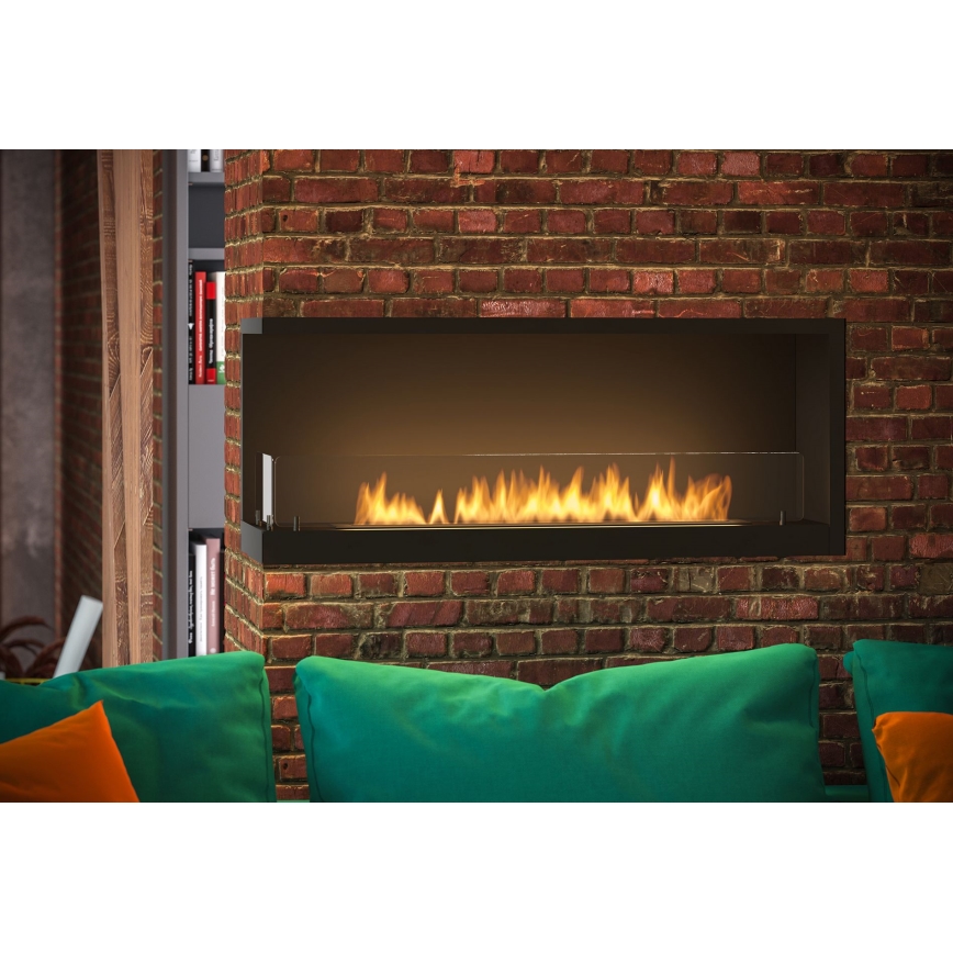 InFire - Γωνιακό τζάκι Βιοαιθανόλης BIO 110x45 cm 3kW μαύρο