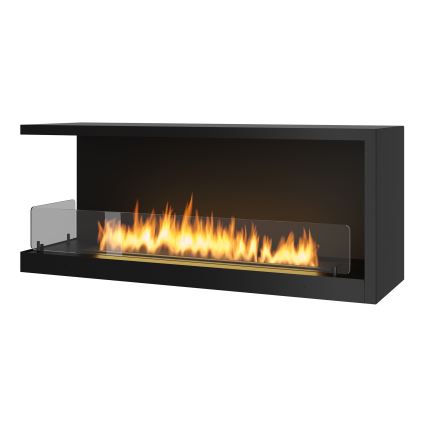 InFire - Γωνιακό τζάκι Βιοαιθανόλης BIO 110x45 cm 3kW μαύρο