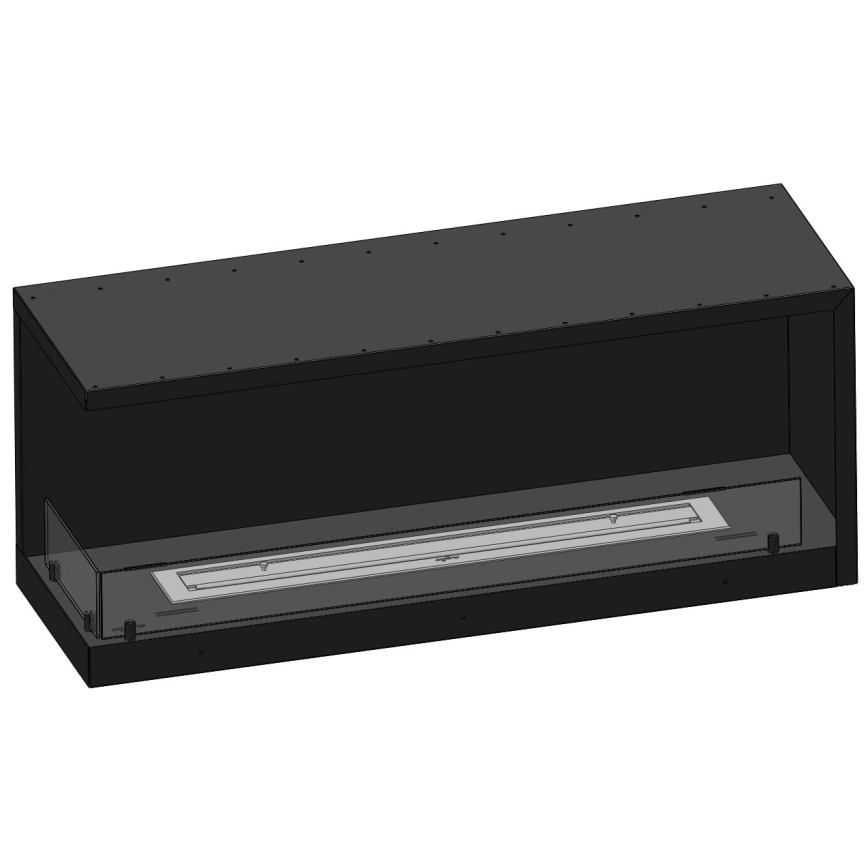 InFire - Γωνιακό τζάκι Βιοαιθανόλης BIO 110x45 cm 3kW μαύρο