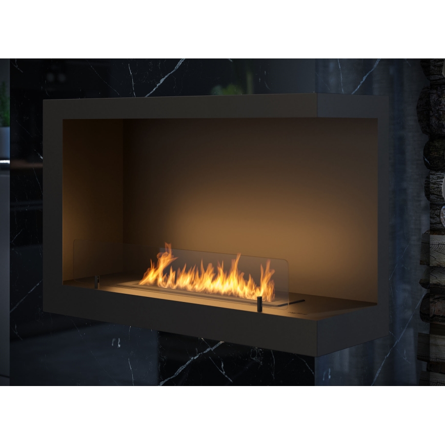 InFire - Γωνιακό τζάκι Βιοαιθανόλης BIO 84x54 cm 3kW μαύρο