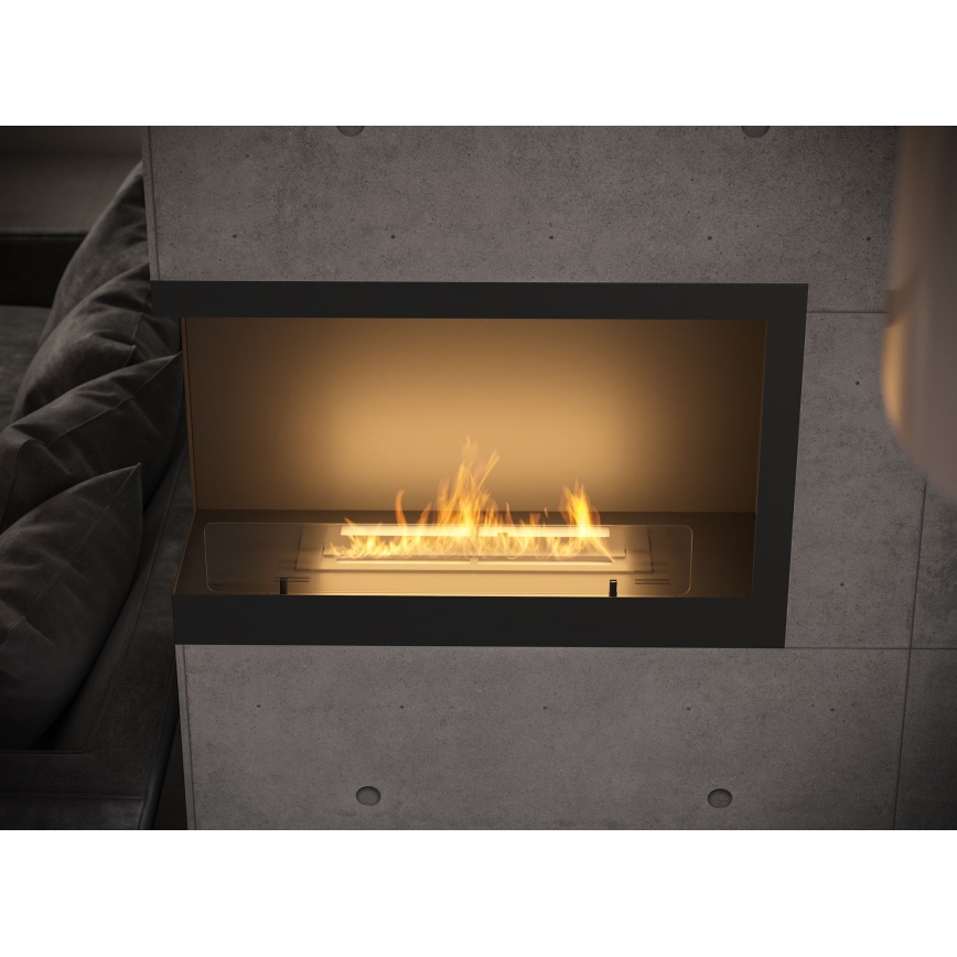 InFire - Γωνιακό τζάκι βιοαιθανόλης BIO 84x54 cm 3kW μαύρο