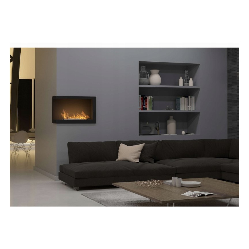 InFire - Γωνιακό τζάκι βιοαιθανόλης BIO 84x54 cm 3kW μαύρο