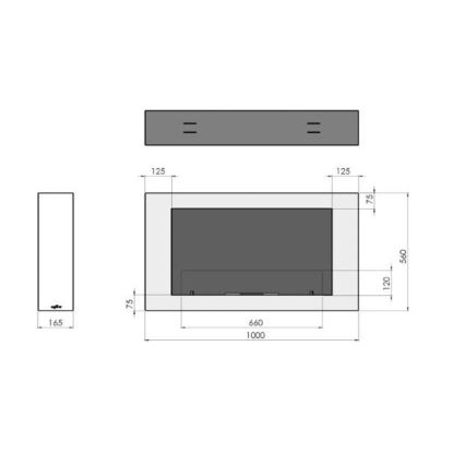 InFire - Επιτοίχιο τζάκι Βιοαιθανόλης BIO 100x56 cm 3kW λευκό