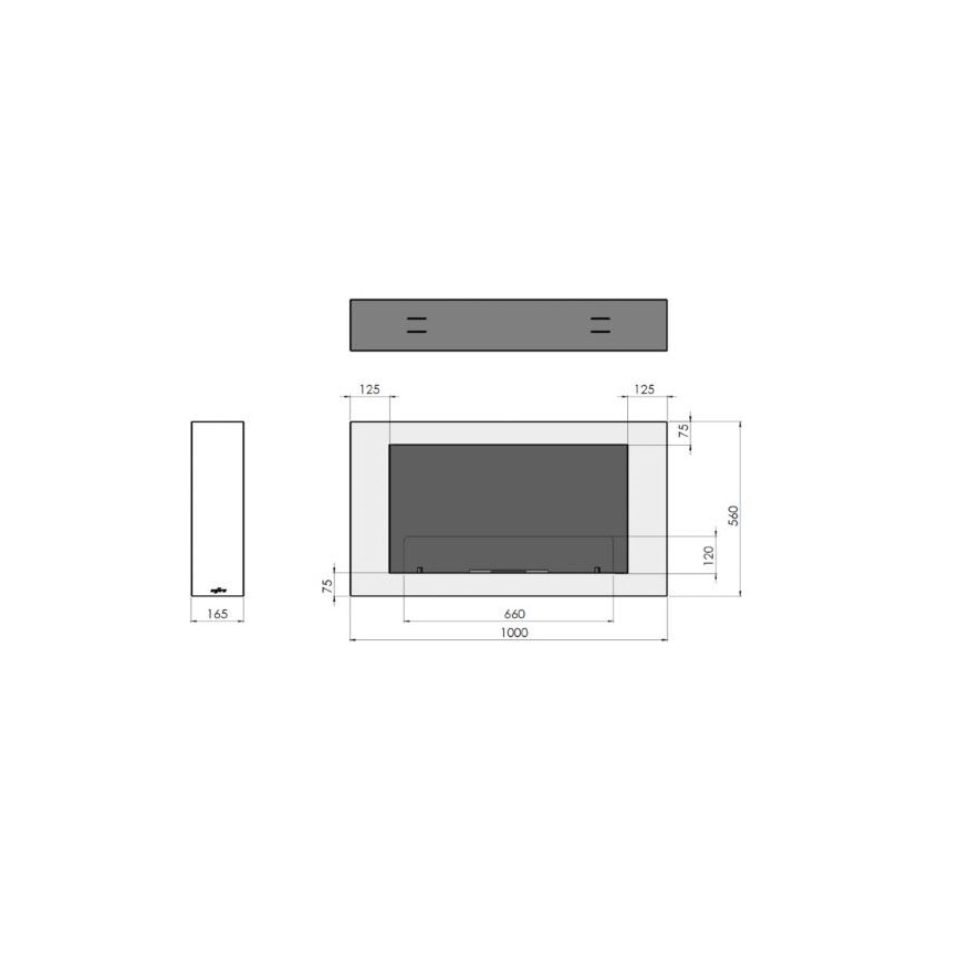 InFire - Επιτοίχιο τζάκι Βιοαιθανόλης BIO 100x56 cm 3kW λευκό