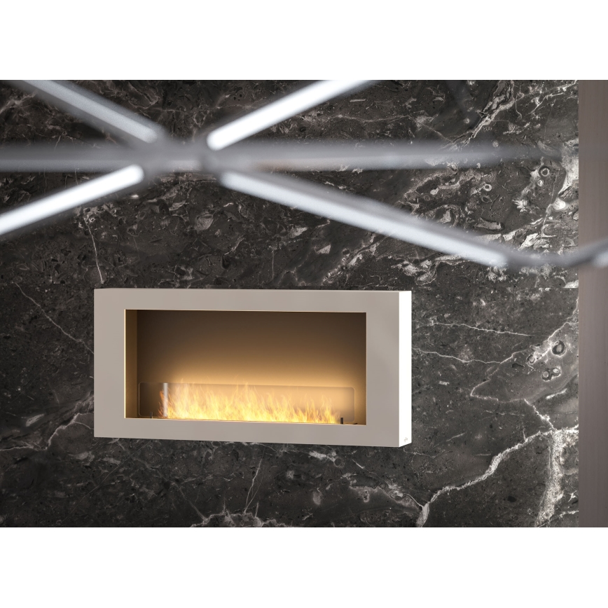 InFire - Επιτοίχιο Τζάκι Βιοαιθανόλης BIO 120x56 cm 3kW λευκό