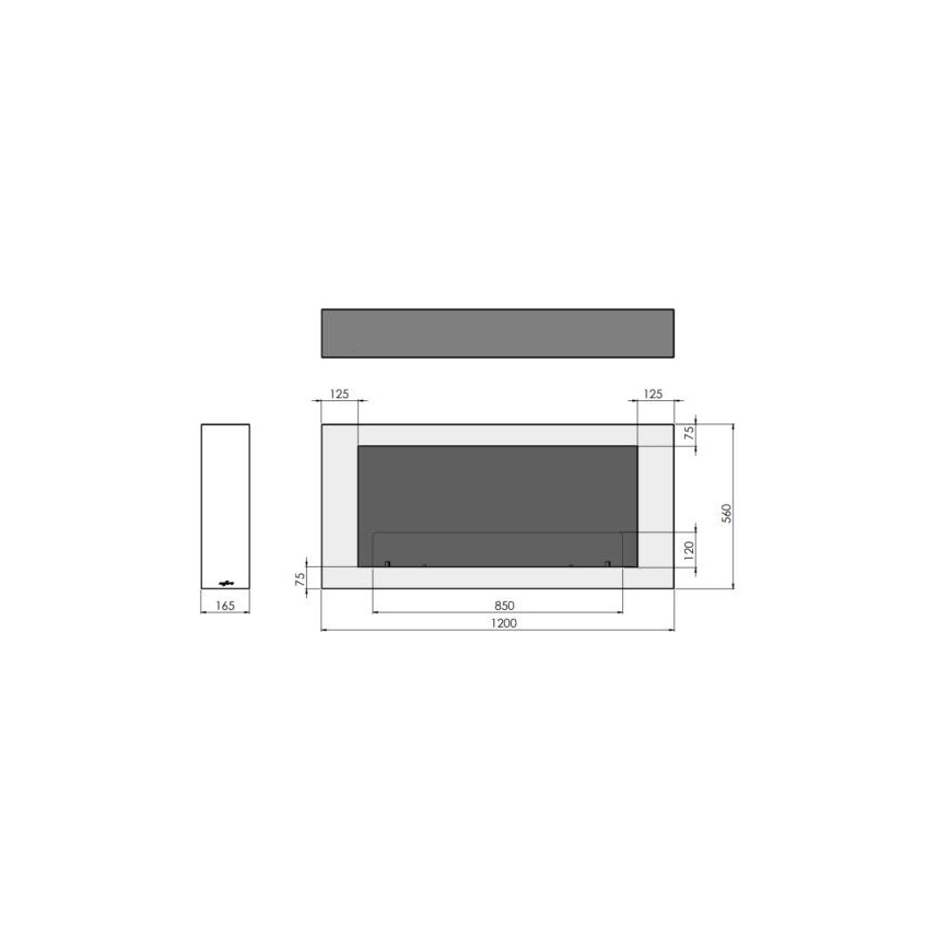 InFire - Επιτοίχιο Τζάκι Βιοαιθανόλης BIO 120x56 cm 3kW λευκό