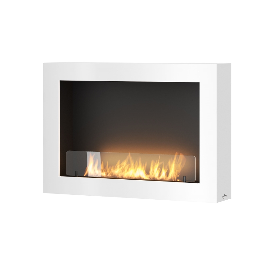 InFire - Επιτοίχιο τζάκι Βιοαιθανόλης BIO 80x56 cm 3kW λευκό
