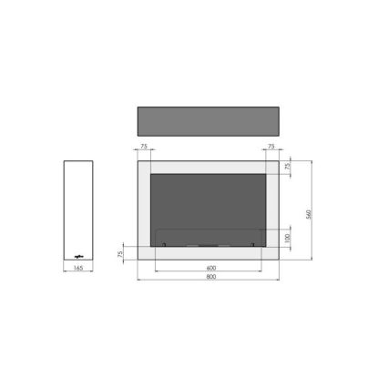 InFire - Επιτοίχιο τζάκι Βιοαιθανόλης BIO 80x56 cm 3kW λευκό