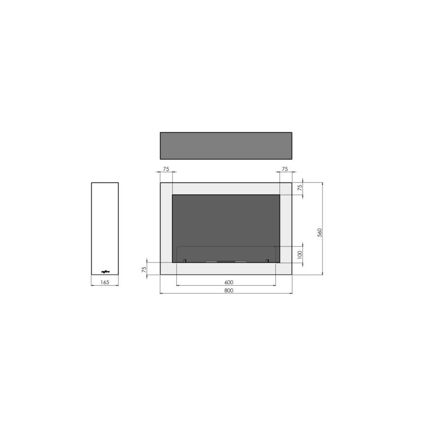 InFire - Επιτοίχιο τζάκι Βιοαιθανόλης BIO 80x56 cm 3kW λευκό