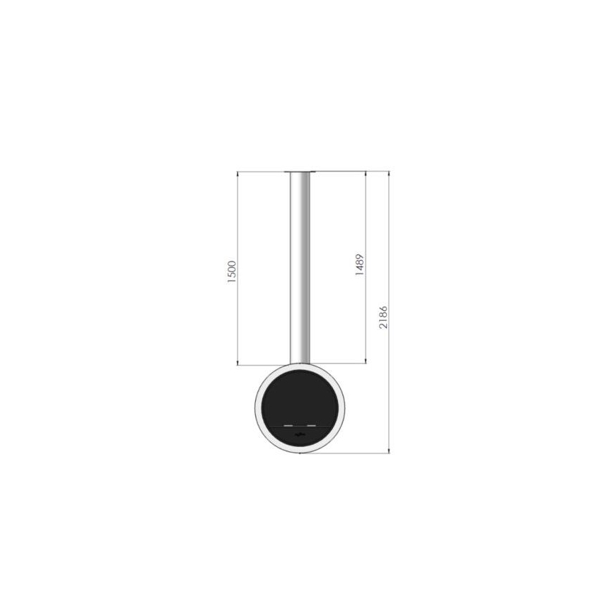InFire -Κρεμαστό Τζάκι Βιοαιθανόλης BIO δ. 70 cm 3kW μαύρο