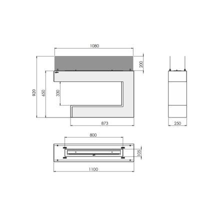 InFire - Τζάκι BIO 110x92 cm 3kW μαύρο