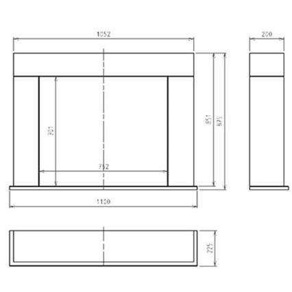 InFire - Τζάκι BIO 87,5x110 cm 3kW λευκό