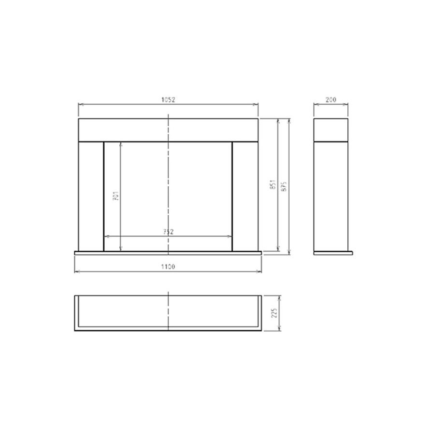 InFire - Τζάκι BIO 87,5x110 cm 3kW λευκό