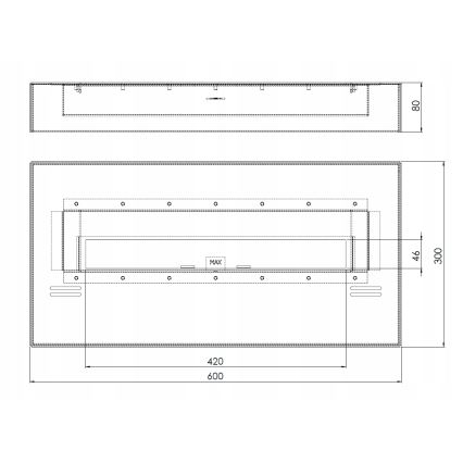 InFire - Τζάκι BIO 8x60 cm 3kW μαύρο