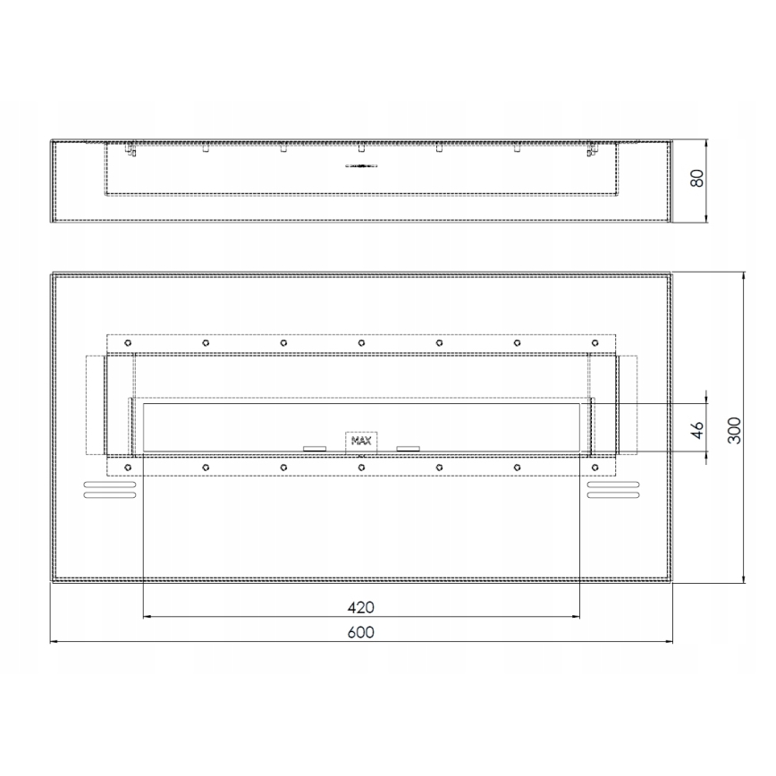 InFire - Τζάκι BIO 8x60 cm 3kW μαύρο