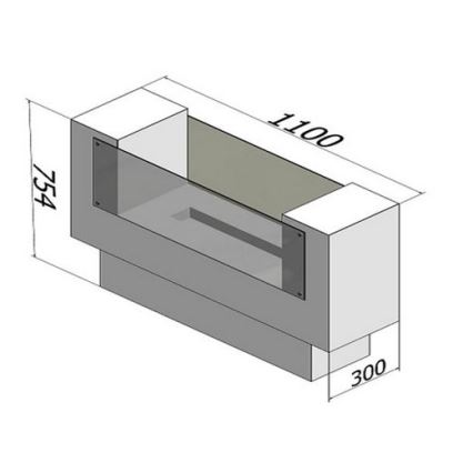 InFire - Τζάκι Βιοαιθανόλης BIO 110x75 cm 3kW bifacial