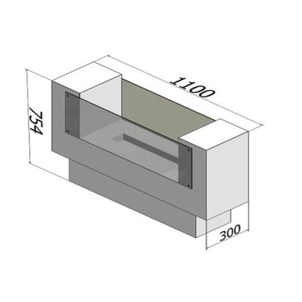 InFire - Τζάκι Βιοαιθανόλης  BIO 110x75 cm 3kW δύο όψεων